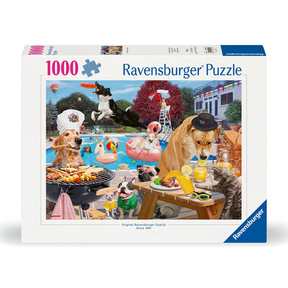 Puzzle 1000 Piezas Fiesta de Perros en la Piscina
