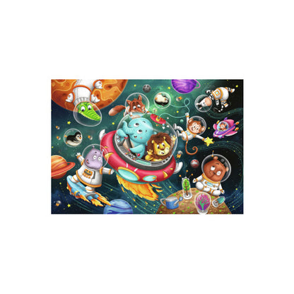 Puzzle Animales en el Espacio 2x12p