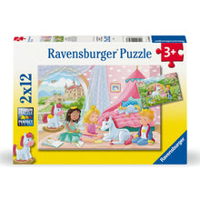 Puzzles 2 x 12 Pequeñas Princesas y Unicornios
