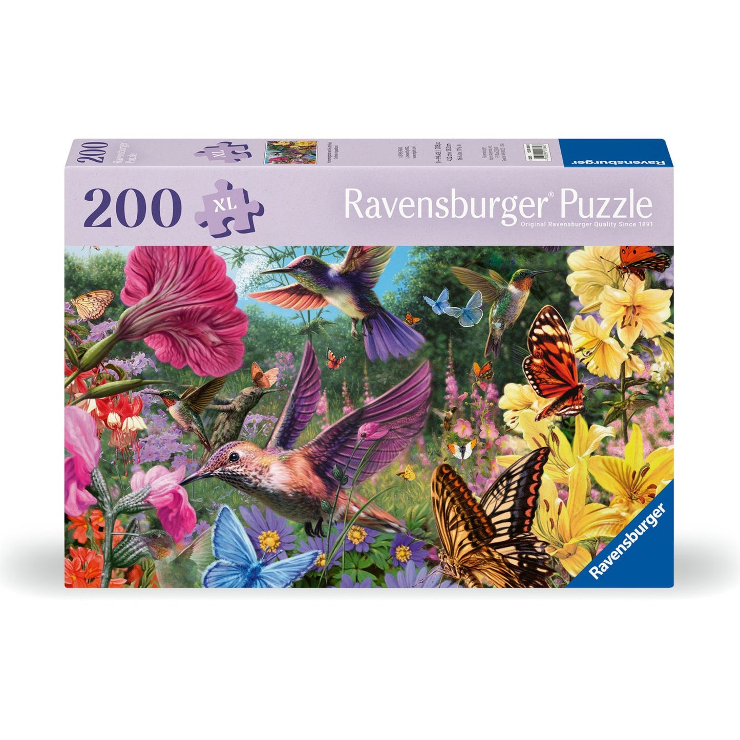 Puzzle 200 Piezas XL Colibríes y Mariposas