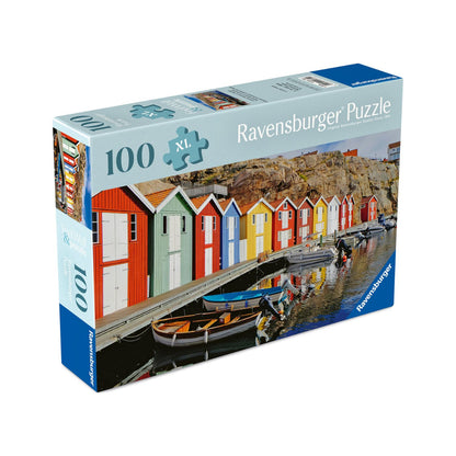 Puzzle Casas de Colores en Suecia - 100 piezas Gold Edition