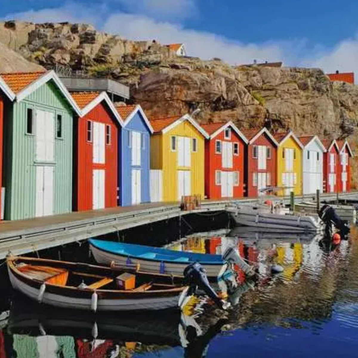 Puzzle Casas de Colores en Suecia - 100 piezas Gold Edition