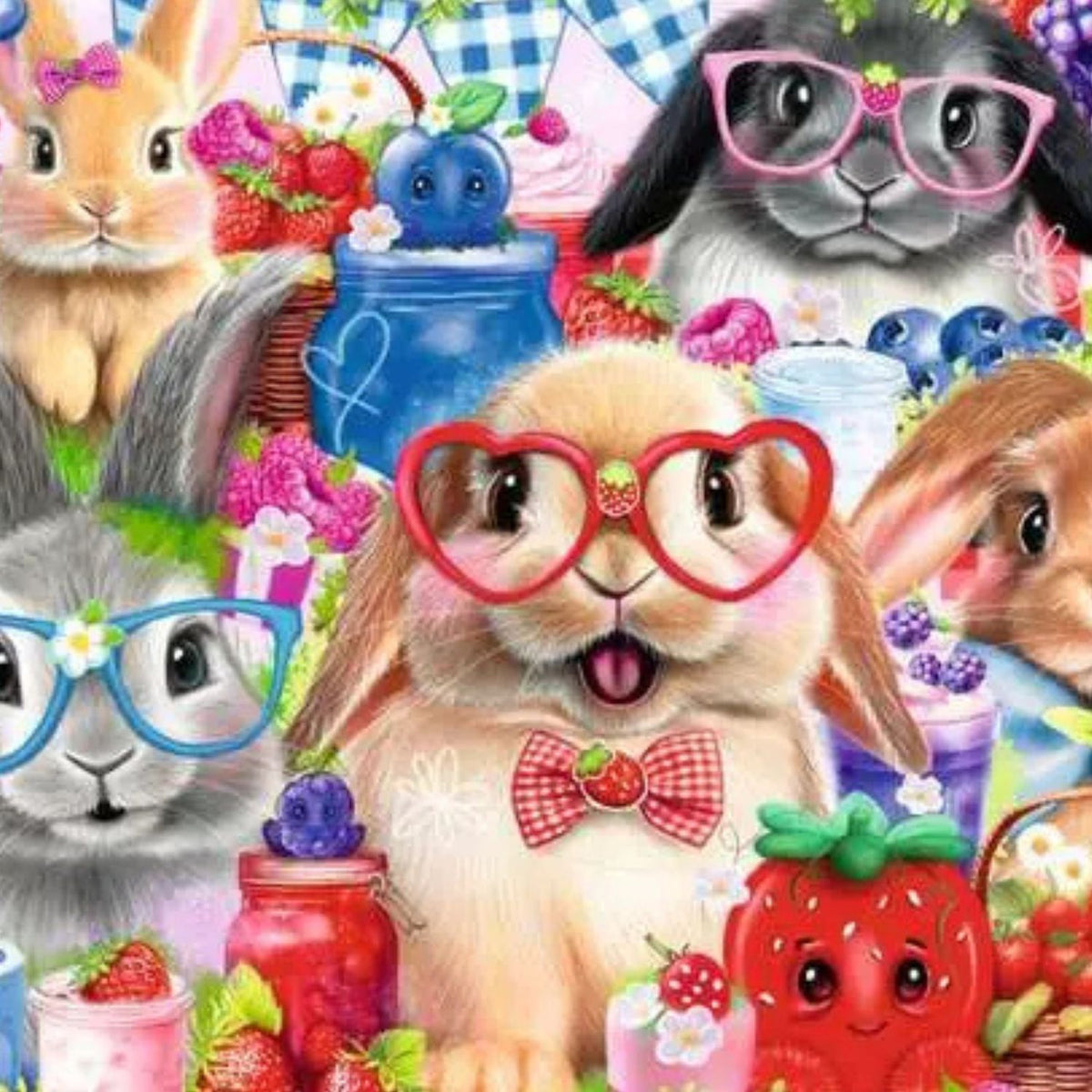 Puzzle Conejitos y Frutos del Bosque - 35 piezas