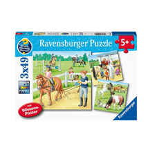 Puzzle Un Día en el Establo - 3x49 piezas