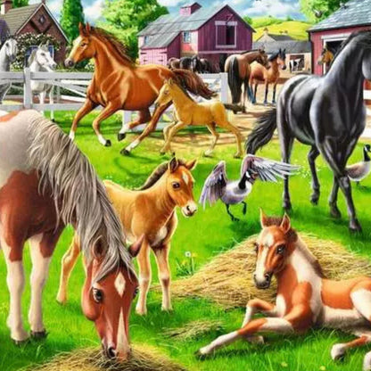 Puzzle Caballos Felices - 60 piezas