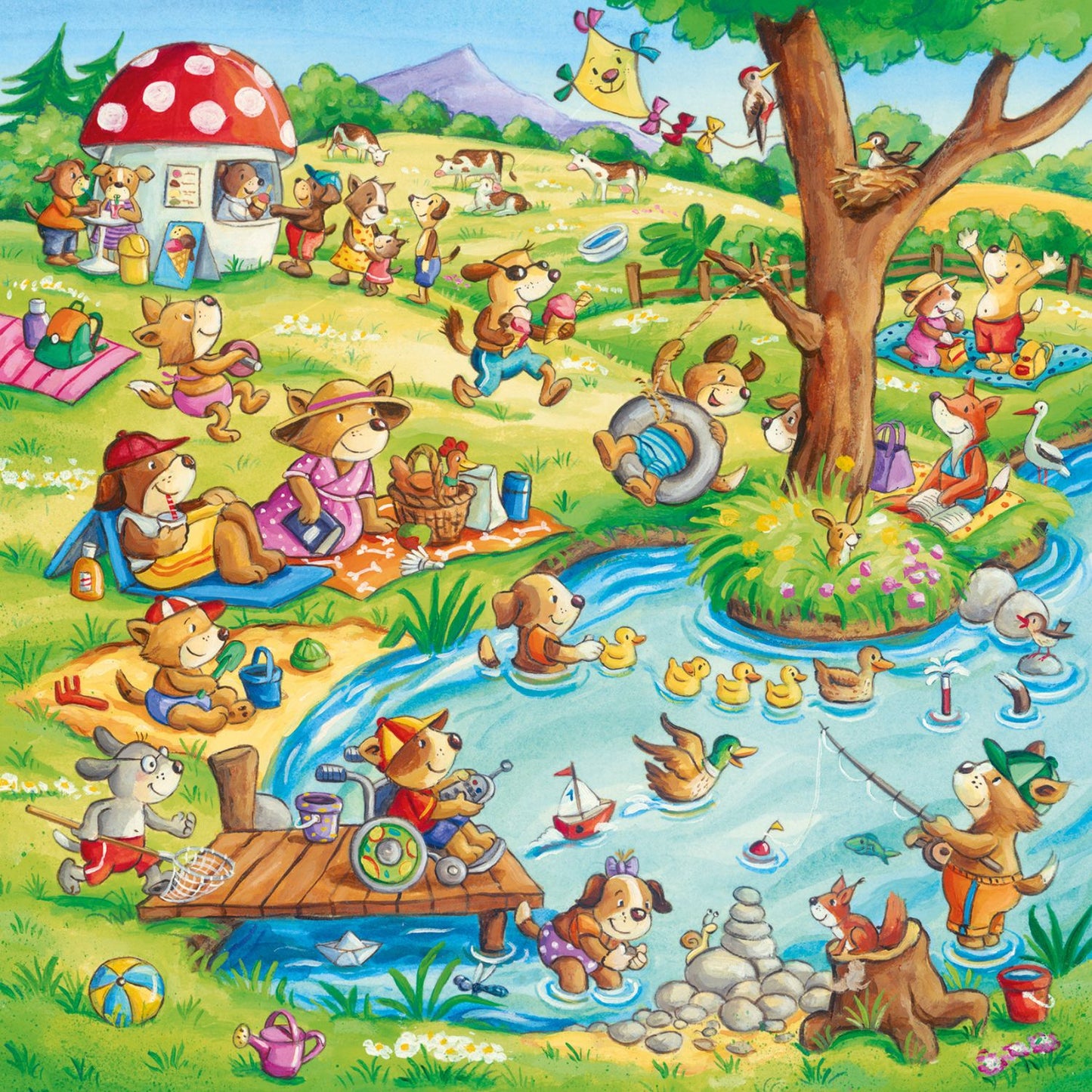 Puzzles 3 x 49 Vacaciones en el Campo