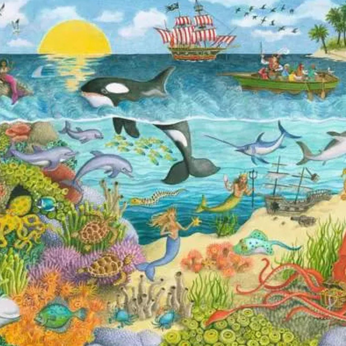 Puzzle Piratas y Sirenas - 2x24 piezas