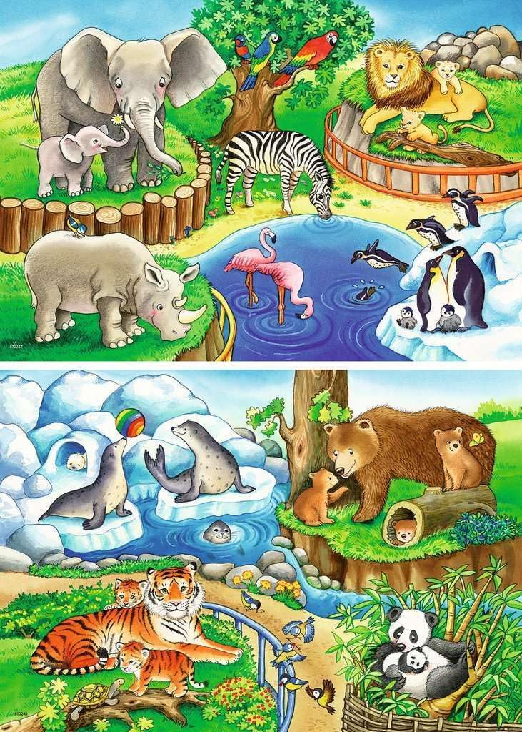 Puzzle Animales del zoológico - 2x12