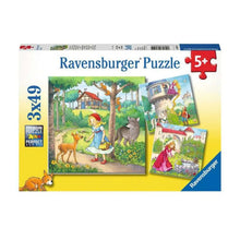 Puzzle Rapunzel, Caperucita y El Príncipe Rana - 3x49 piezas