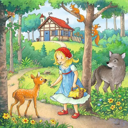 Puzzle Rapunzel, Caperucita y El Príncipe Rana - 3x49 piezas