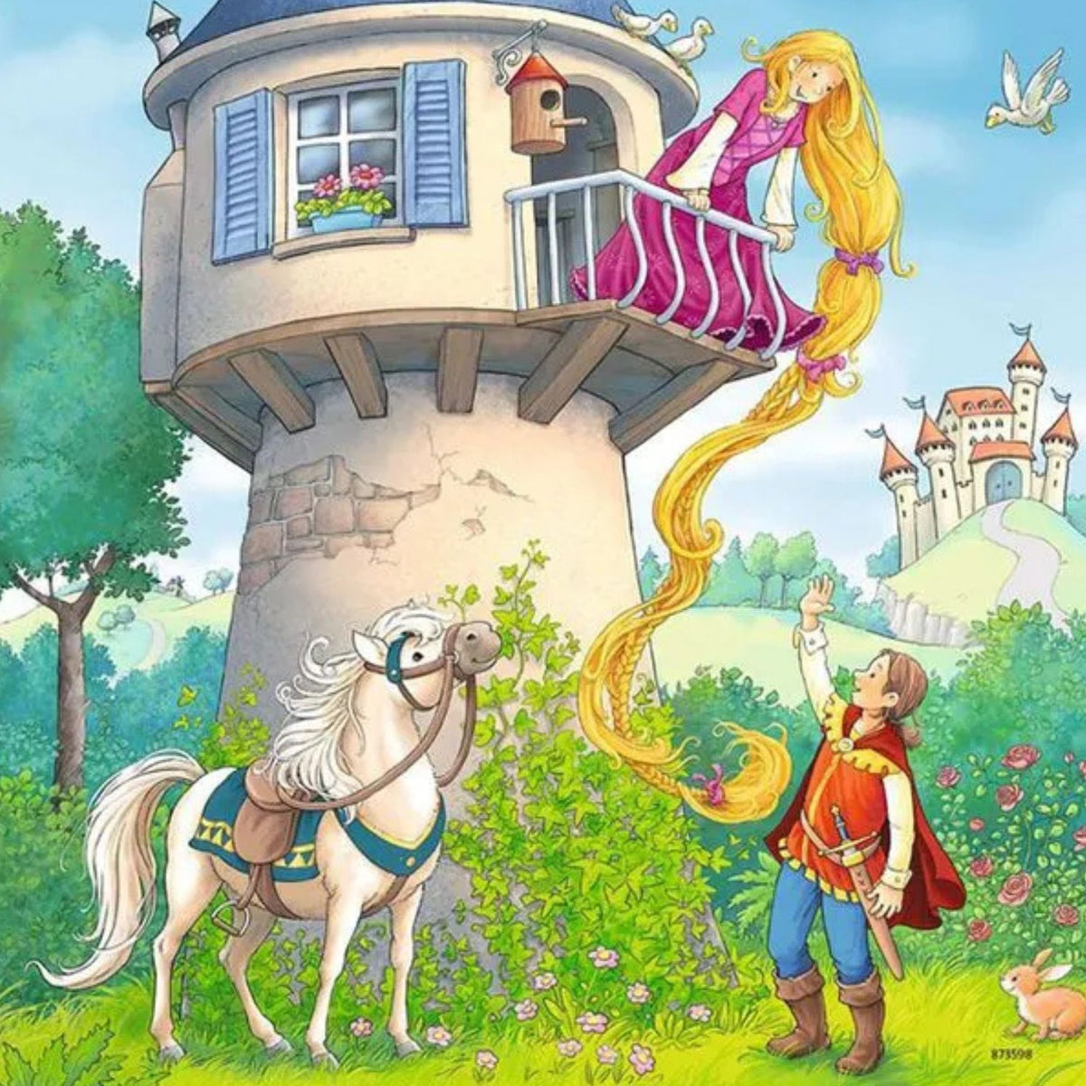 Puzzle Rapunzel, Caperucita y El Príncipe Rana - 3x49 piezas