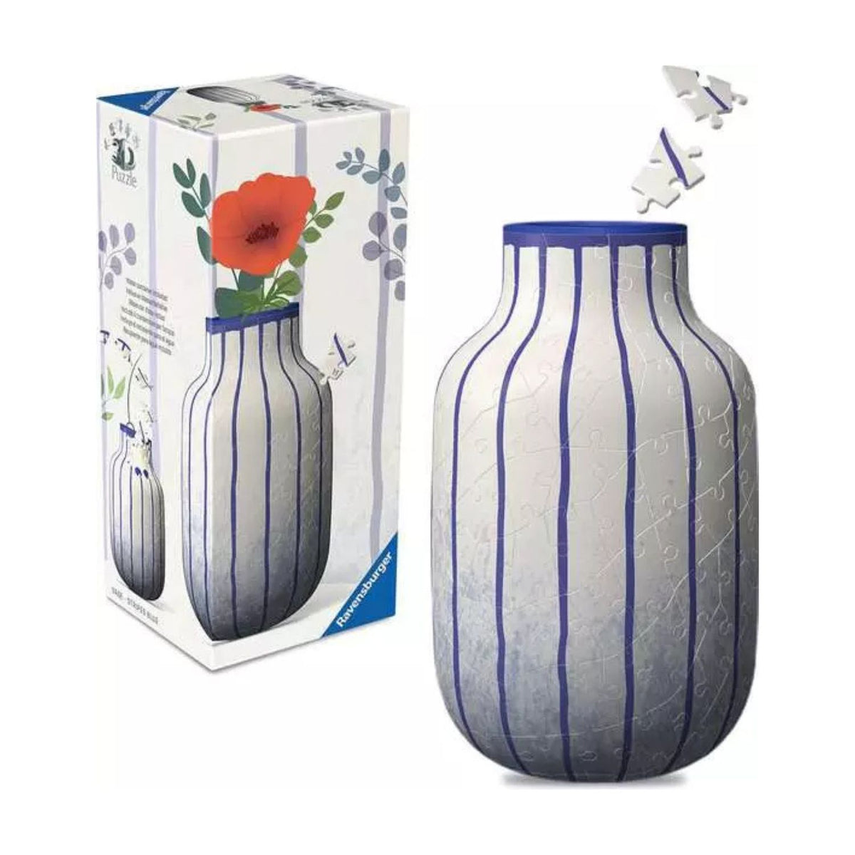 Puzzle 3D Florero Rayas Azules - 162 piezas