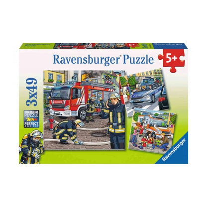 Puzzle Vehículos de Emergencia - 3x49 piezas