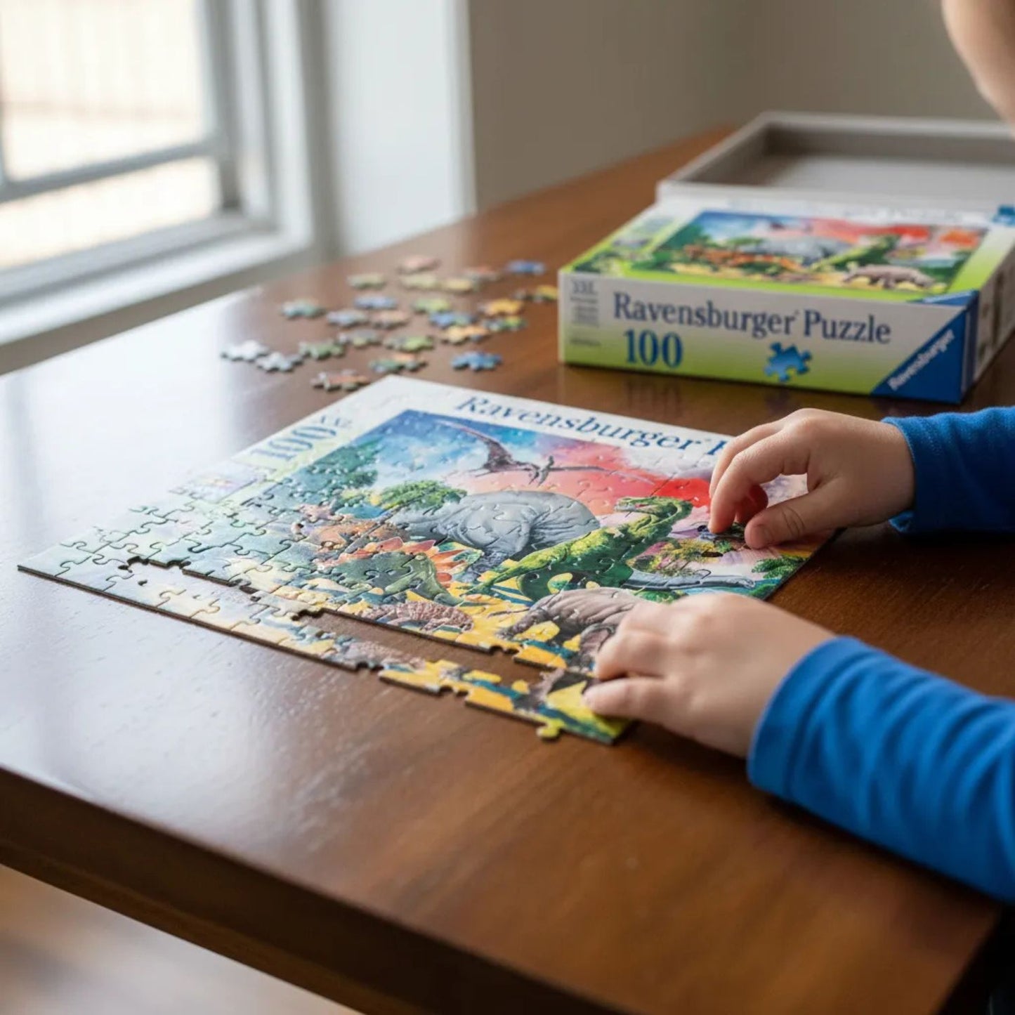 Puzzle XXL Entre los dinosaurios - 100 piezas