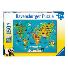 Puzzle Mapa del Mundo Animal - 150 piezas