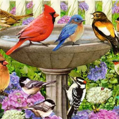 Puzzle Junto a la Fuente de Aves - 500 piezas XL