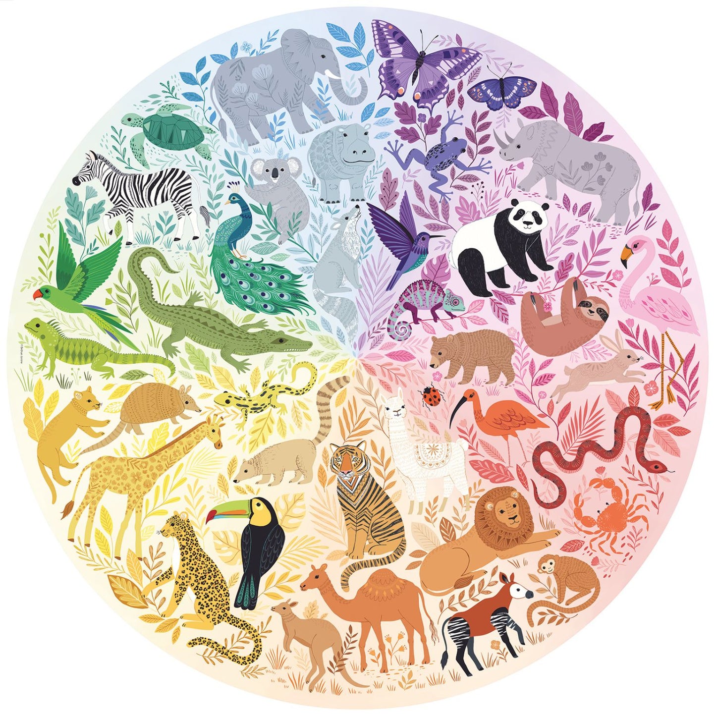 Puzzle 500 Piezas Círculo de Colores - Animales