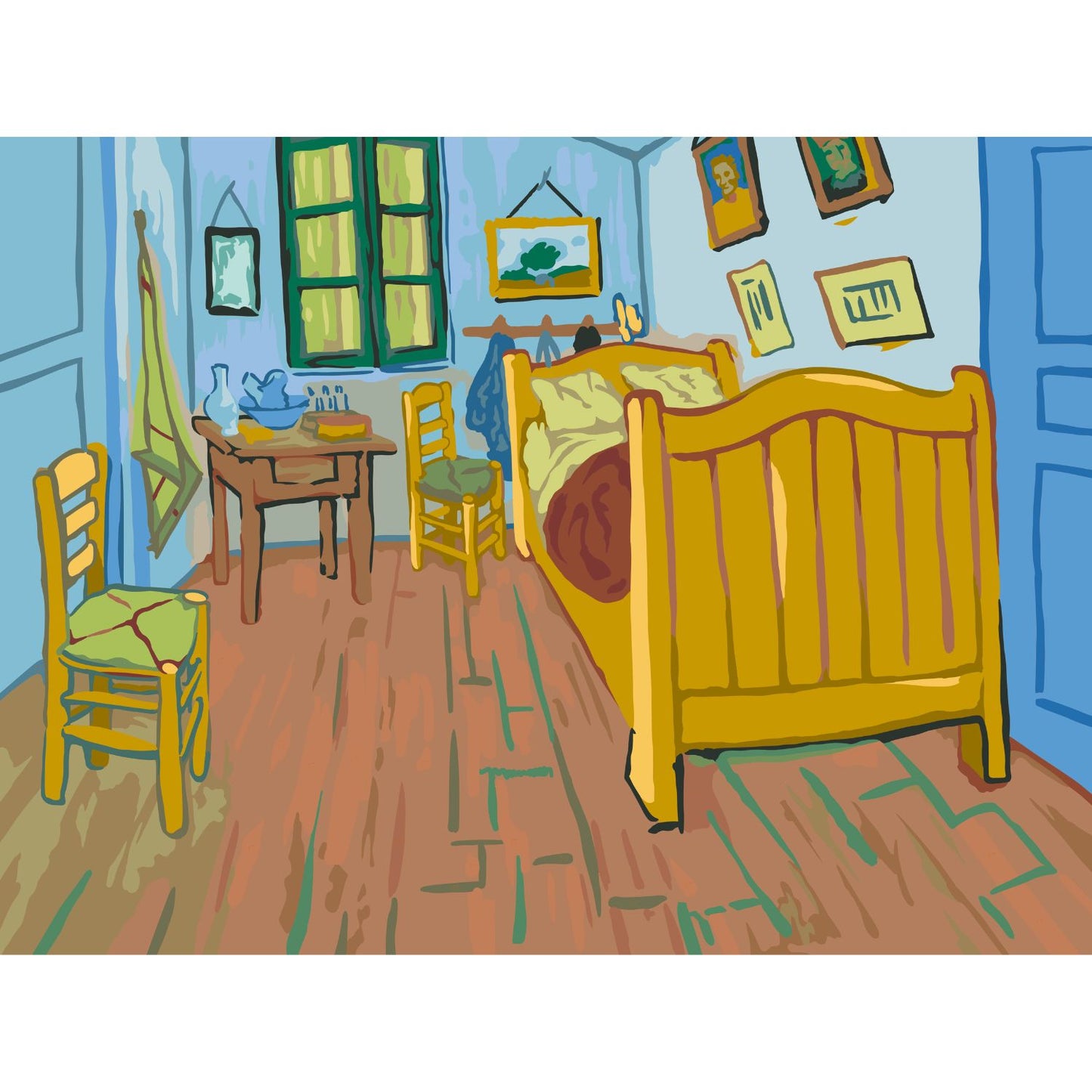 Canvas pinta por número: Van Gogh - El Dormitorio en Arlés