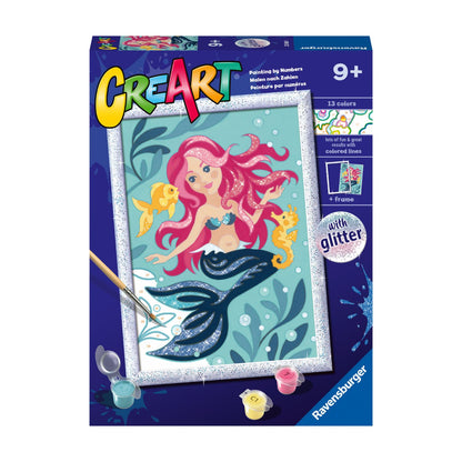 Canvas pinta por número: Sirena Brillante