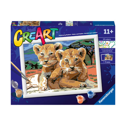Canvas pinta por número: Pequeños Leones