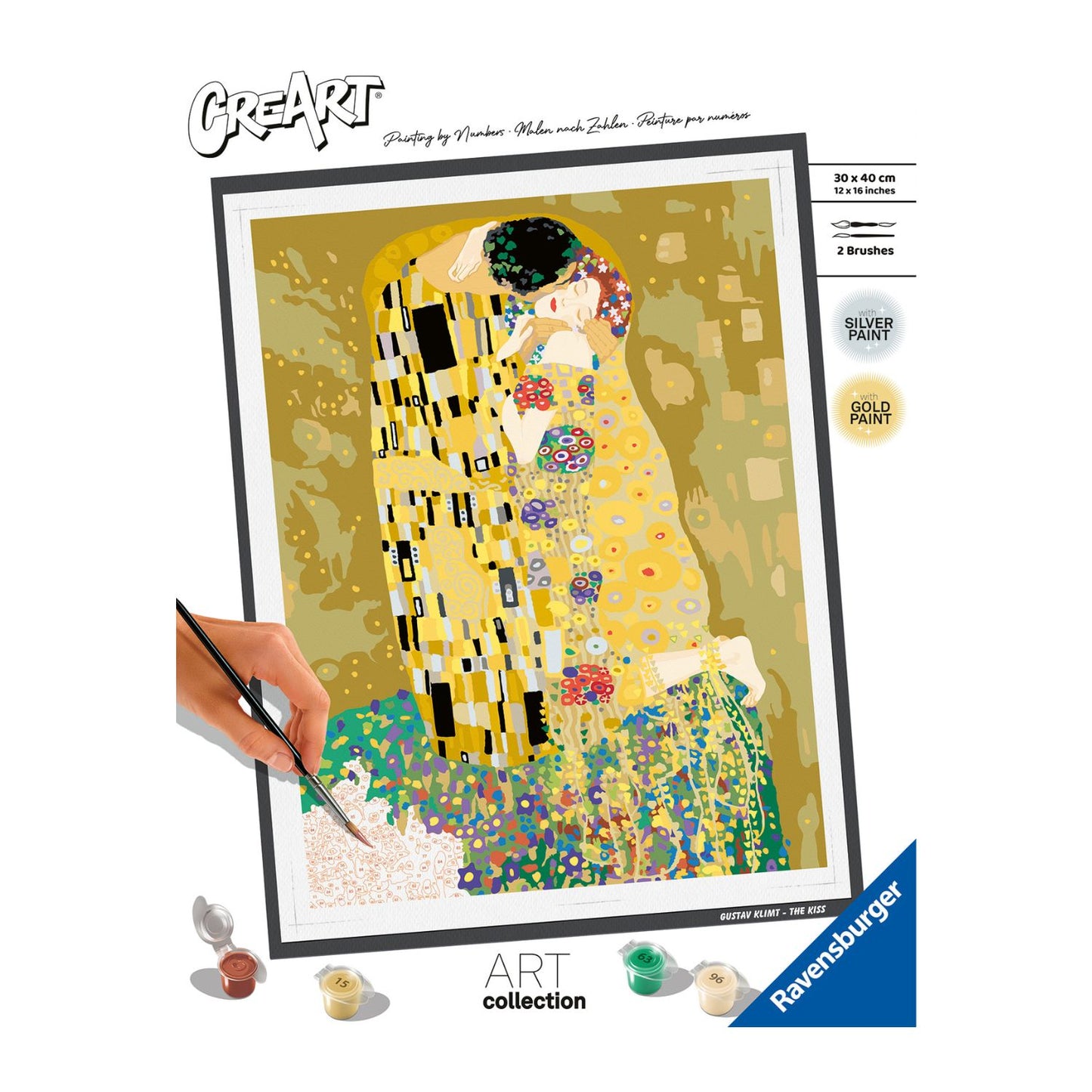Canvas pinta por número: Gustav Klimt - El Beso