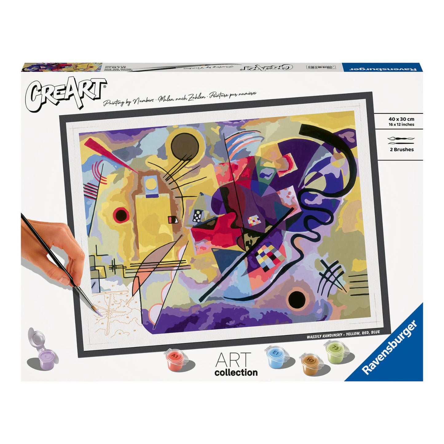 Canvas pinta por número: Wassily Kandinsky - Amarillo, Rojo, Azul