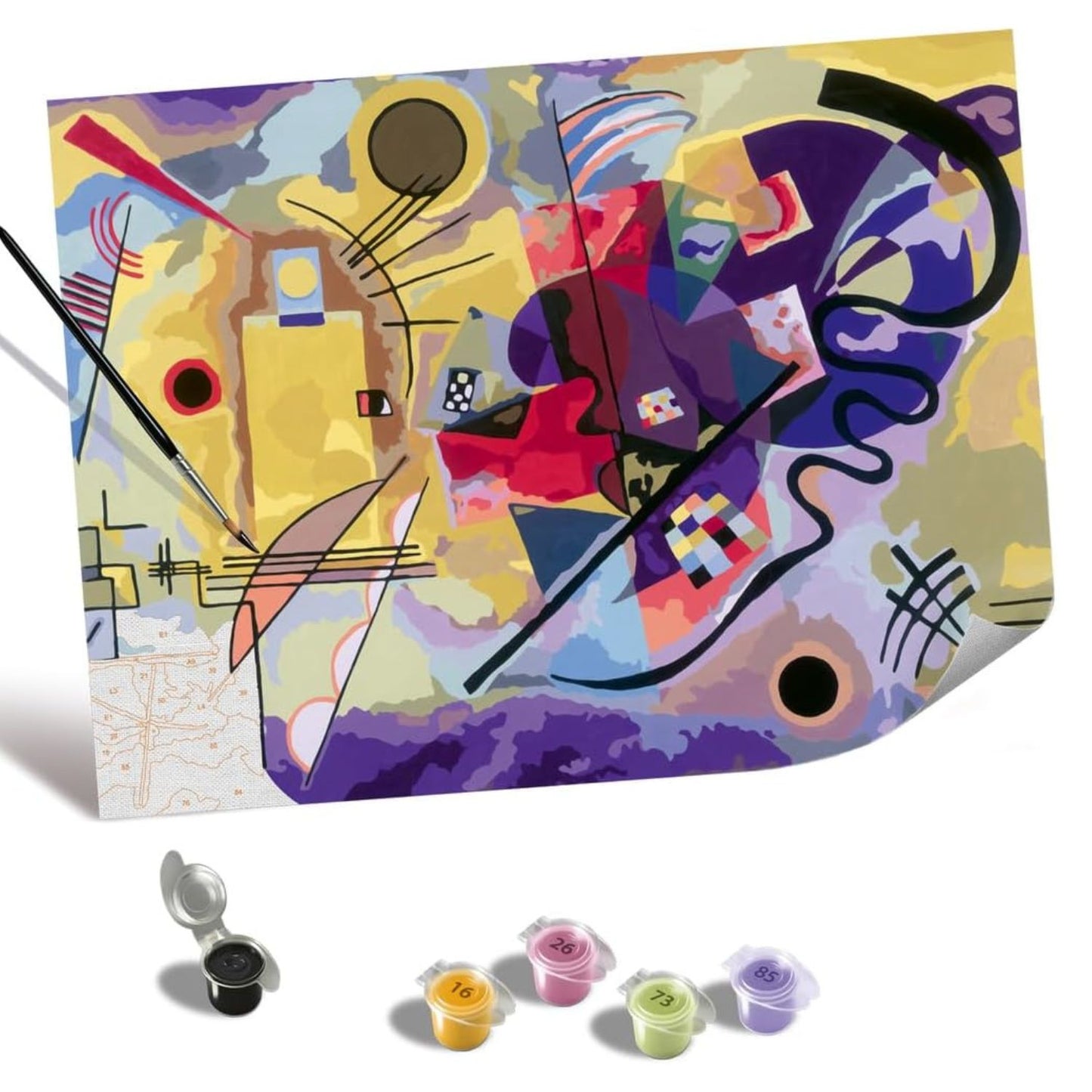Canvas pinta por número: Wassily Kandinsky - Amarillo, Rojo, Azul