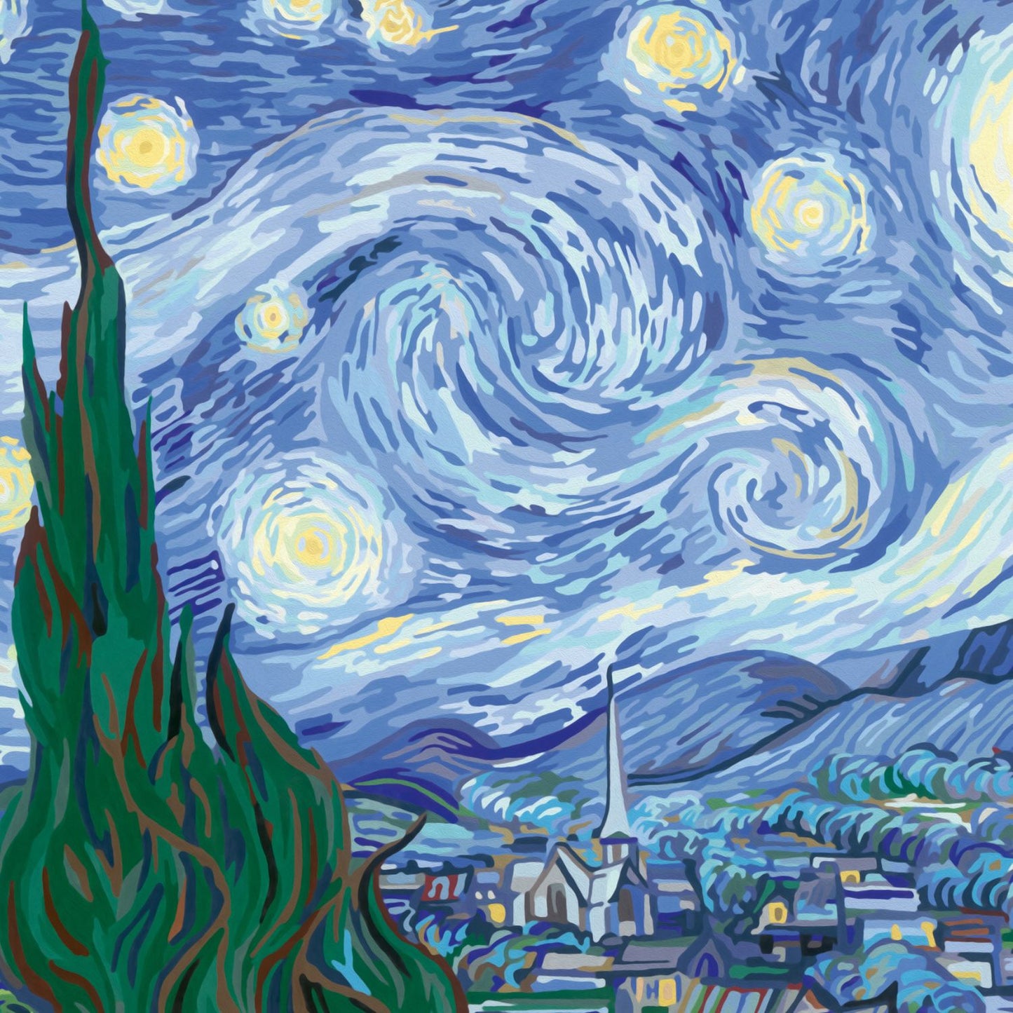 Canvas pinta por número: Van Gogh - La Noche Estrellada