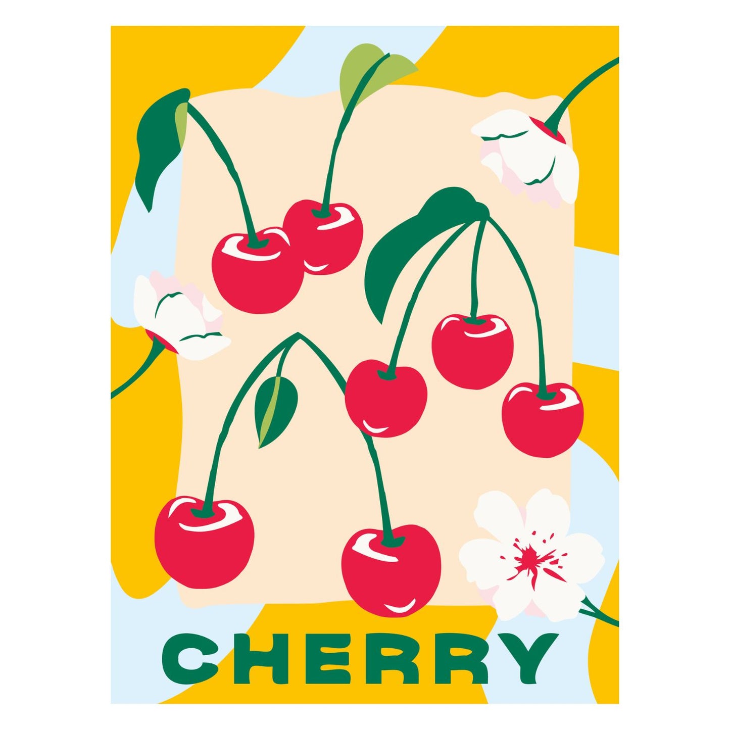 Canvas pinta por número: Cerezas Estilo Moderno