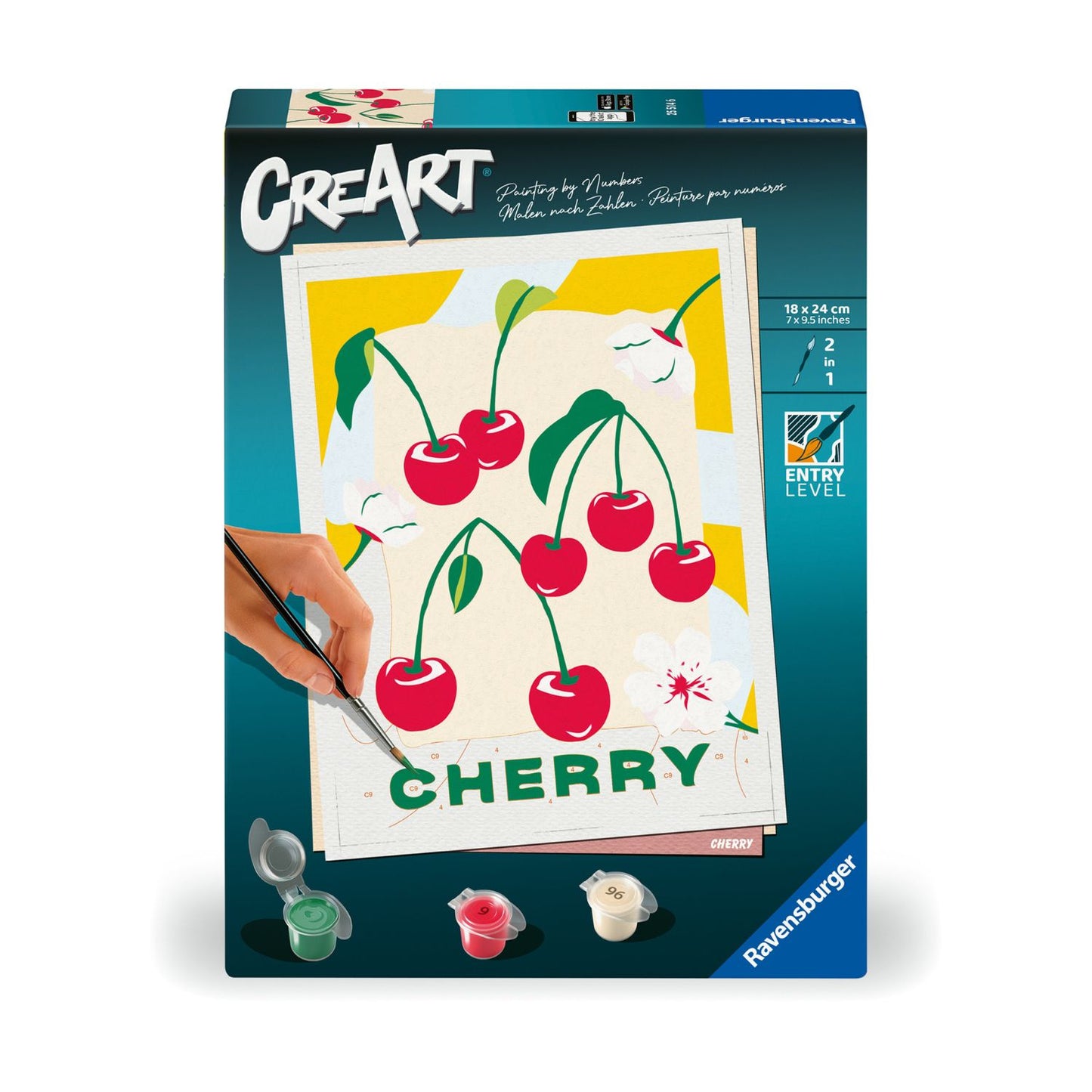 Canvas pinta por número: Cerezas Estilo Moderno