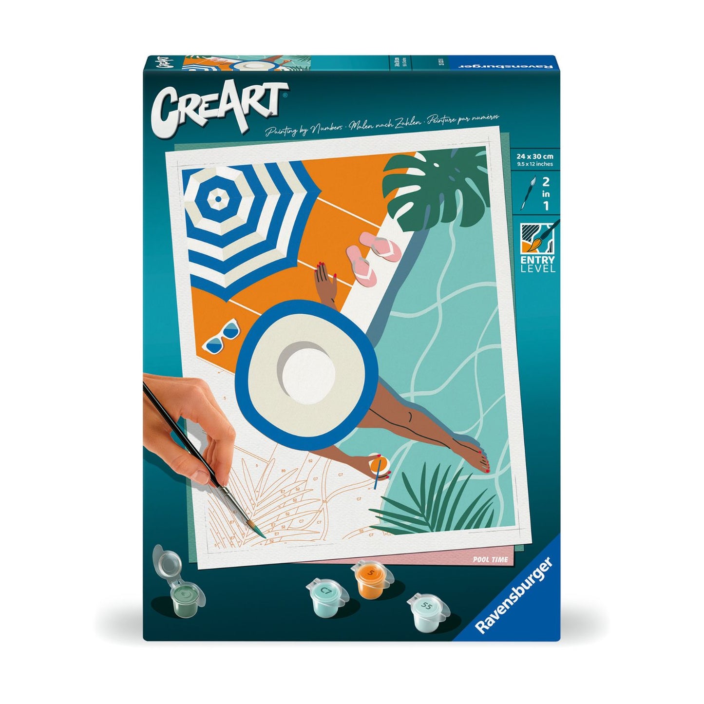 Canvas pinta por número: Tarde en la Piscina