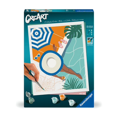 Canvas pinta por número: Tarde en la Piscina