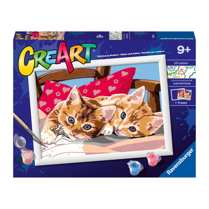 Canvas pinta por número: Gatitos en la Almohada