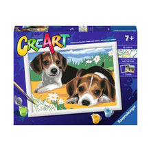 Canvas pinta por número: Cachorros Jack Russell