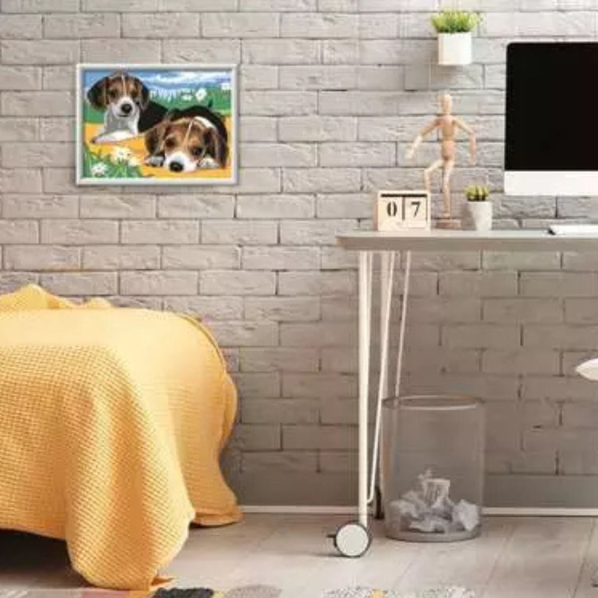 Canvas pinta por número: Cachorros Jack Russell