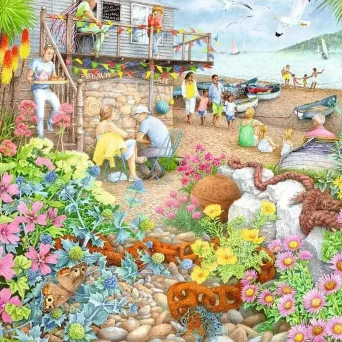 Puzzle Café Jardín en la Playa - 1000 piezas