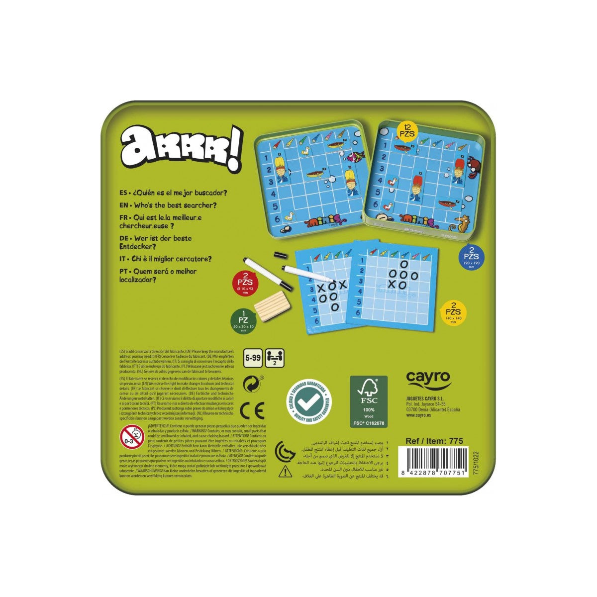 Arrr! Juego Batalla Naval Metálico para viaje