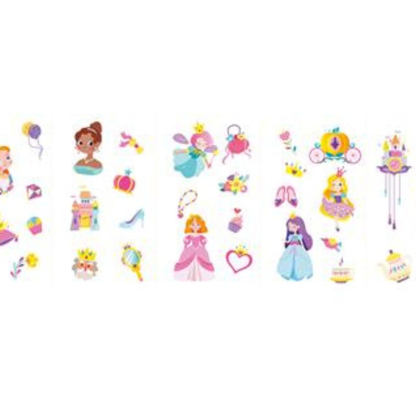 Set de Stickers para Uñas y Tatuajes Temporales - Princesas