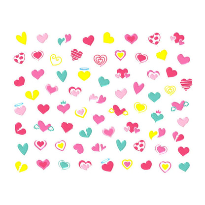 Set de Anillo y Stickers para Uñas - Corazones