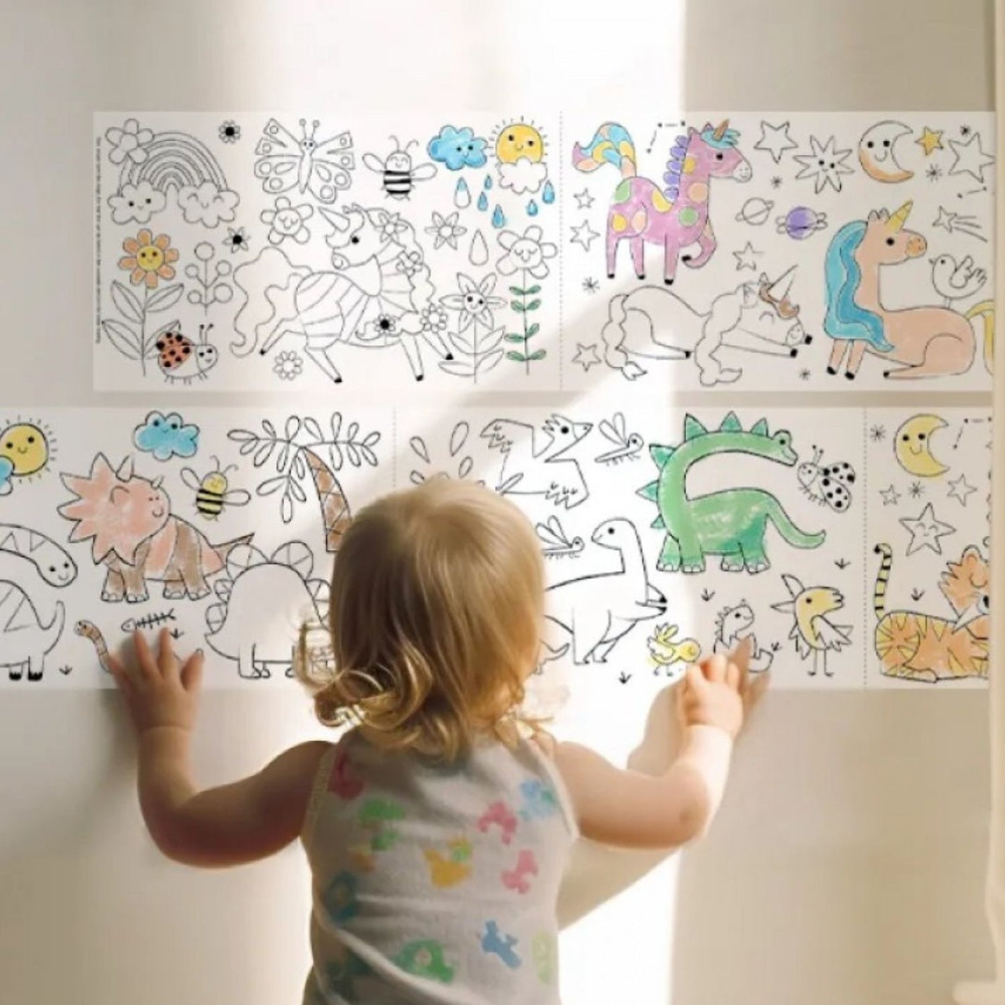 Kit Rollo de Papel y Crayones para Colorear · Unicornio Fantástico