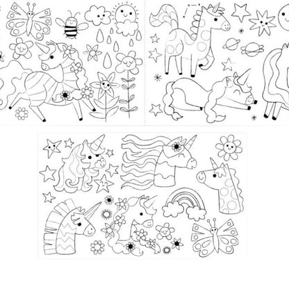 Kit Rollo de Papel y Crayones para Colorear · Unicornio Fantástico