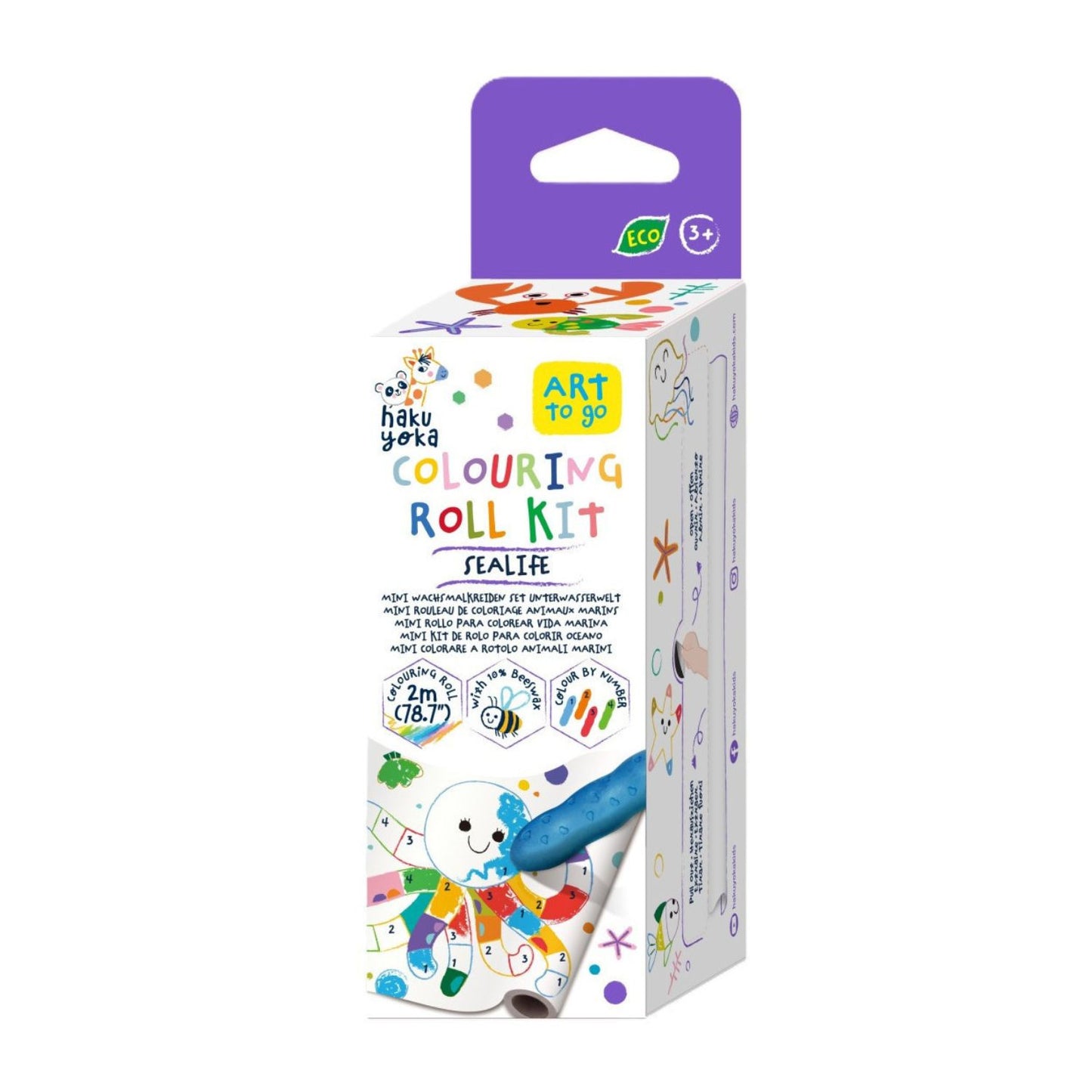Mini Kit Rollo de Papel  y Crayones para Colorear · Vida Marina
