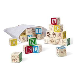 Set cubitos de madera letras y números
