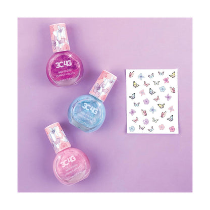 Set de Esmaltes con Diseño de Mariposas 3C4G