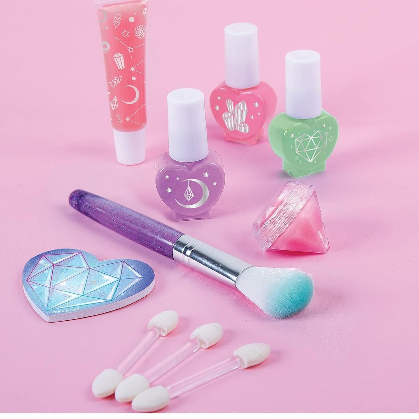 Estuche Cosmético Iluminado con Espejo LED – Set de Maquillaje Infantil 25 Piezas