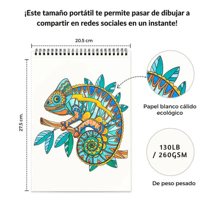 OHUHU LIBRO PARA COLOREAR DOBLE CARA ANIMALS & MANDALA