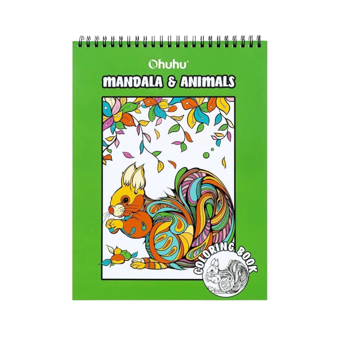 OHUHU LIBRO PARA COLOREAR DOBLE CARA ANIMALS & MANDALA