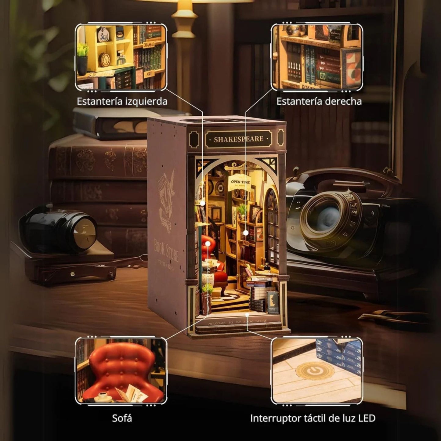 Kit Para Armar Sujetalibros En Miniatura - Libreria