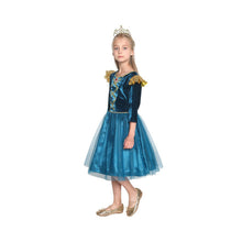 Disfraz Niña Princesa Azul con corona - Talla L