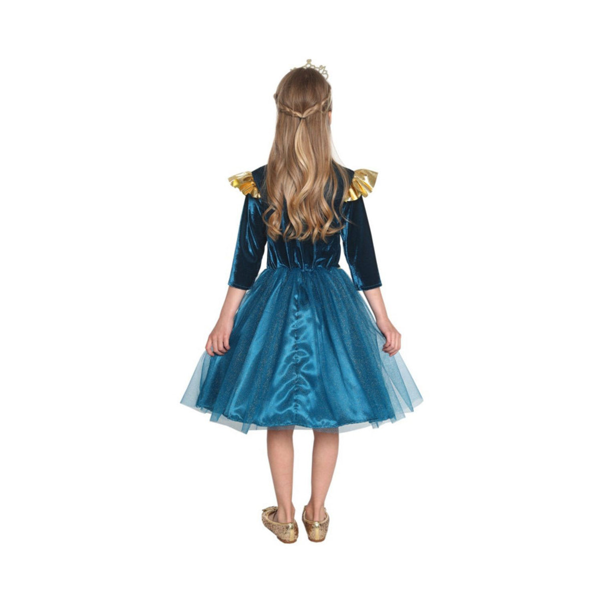 Disfraz Niña Princesa Azul con corona - Talla L